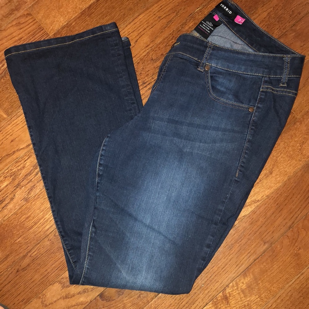 Torrid Mid-Rise Luxe Slim Cut Boot Jeans